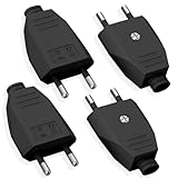 4 Stück Eurostecker Flach, Eurostecker Flach 250V 2.5A,Stromstecker...