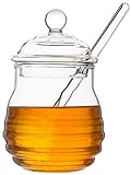 Mkouo Glas honigtopf mit Honigbehälter Honig Löffel Zum Servieren von...