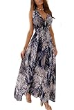 Yutdeng Sommerkleid Damen Lang Casual Strandkleid Damen Sexy Kaftan Damen...