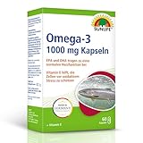 SUNLIFE Omega 3 Kapseln hochdosiert - 1 x 60 Stück - 1000mg Omega 3...