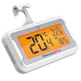ThermoPro Kühlschrankthermometer Digital mit großem LCD-Display und...