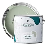 MissPompadour abwaschbare Wandfarbe Grün mit Salbei 2,5L - hohe Deckkraft...