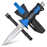DRAGON RIOT Tauchermesser mit Beinholster, Outdoor-Messer Feststehende,...