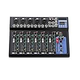 7-Kanal Audiomischpult, Professioneller Audio Mixer mit 48V Phantomspesung,...