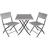 tectake 800700 Polyrattan Bistroset Sitzgruppe 3-TLG. für Garten, Balkon,...