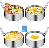 YAOYIN Pancake Form Egg Ring, 4 Pack 9cm Spiegeleiform Ei Ring zum Kochen...