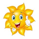 younikat Aufkleber Smile Sonne I 31 cm Selbstklebend I UV-Schutz...