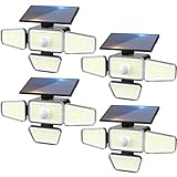 Peasur 4 Stück Solarlampen für Außen mit Bewegungsmelder, 318 LED...