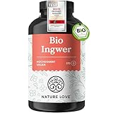 NATURE LOVE® Bio Ingwer Kapseln - 650mg Ingwerwurzel pro Tagesdosis - 9...