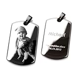 Diamandi Dog-Tag Kette mit Foto-Gravur I Ihr Bild + Text gravieren I...