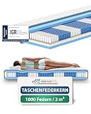 AM Qualitätsmatratzen Deluxe Taschenfederkernmatratze 90x200cm H3 24cm -...