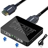 GLOBAL TECH HDMI Splitter 1 in 2 Out – 4K HDMI Splitter für 2 Monitore...