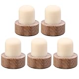 VALICLUD Weinflaschenverschluss 5 Stück Holz Flaschenkorken für Wein und...