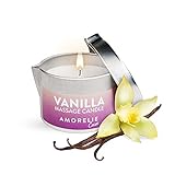 AMORELIE Care – Erotische Massagekerze mit Vanille-Duft (50 ml) –...