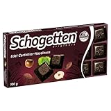 Schogetten Edel-Zartbitter-Haselnuss 100g Schokoladentafel, praktisch...