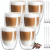 MULEVIP Latte Macchiato Gläser Doppelwandig (6 x 350ml) Doppelwandige...