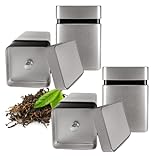 LIVIZIMO 4×Teedosen für losen Tee 100g 150g 200g Metall aromadichte Tee...