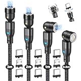 TUNKIA 5Pin Magnet Ladekabel, 3 in 1 Magnetisches Ladekabel 4Stück...