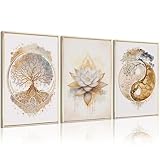 Baum des Lebens, Wandkunst, Zen, Lotus, Leinwand, Wanddekoration, Yoga,...