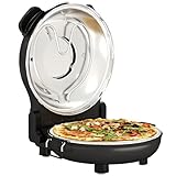 HOMCOM Pizzaofen elektrisch 430 ℃, 1200 Watt Pizzabäcker mit 30cm...
