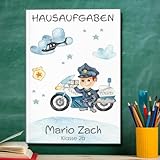 muckki.de Hausaufgabenheft Polizei #2 DIN A5-48 Blatt mit Name und Klasse