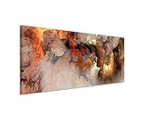 Paul Sinus Art Panoramabild 150x50cm Abstraktes Wandbild Feuer und Nebel...