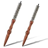 2 Stück Kleine Rundbürste mit Holzgriff und Wildschweinborsten für...