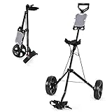FANTASK Golf Trolley, 2 Rad Golftrolley klappbar, Golfwagen aus Stahl, mit...