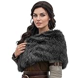 Wikinger Kostüm Damen Elegante Wikinger Pelz Stola und Schultercape...
