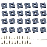 Teflongleiter 24 Stück Möbelgleiter zum Schrauben 25x25mm Teppichgleiter...