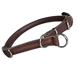 Rund & Weich - Zugstopp Hundehalsband Braun S - 45cm mit Verstellbarer...