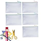 Zyntora Klare Reißverschlussbeutel | A4 Maschen Netz Stift Etui | 5er Set...