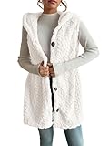 Ärmellose Jacke aus Fleeceweste für Damen mit Kapuze,...