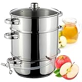 KADAX Dampfentsafter 8L, Fruchtentsafter aus Edelstahl mit Glasdeckel,...