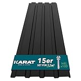 KARAT - 15 Stück Trapezblech 115 x 45 cm - Profilblech SET inkl. Schrauben...