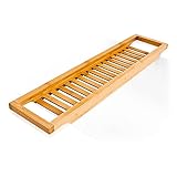 Relaxdays Badewannenablage aus Bambus, H x B x T: 4 x 64 x 15 cm,...