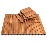 Ansobea 11er Pack Holzfliesen aus Akazien Holz,6 Latten Fliese Holzfliesen...