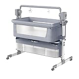 MoLi Beistellbett Baby mit Rollen, Convertible Faltbar Co-Sleeping...