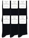 Occulto Herren 100% Baumwolle Socken 6er Pack (Modell: Roland) Schwarz...