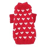 SHINEOFI Warmer Hundepullover mit Herzmuster Gestrickter Pullover aus...