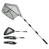 Fishing Kescher Angeln,Unterfangskescher Angelkescher 190cm,4 Sektionen...