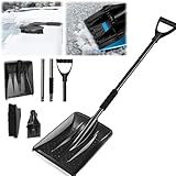 Vmxlso 112 cm Schneeschaufel, 3 in 1 Schneeschieber Auto, Abnehmbares...