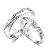 Josfeva Damen & Herren Paar Partnerringe 925 Sterling Silber Offen...