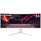 LC-POWER LC-M34-Q-C-PRO 34 Zoll Ultra WQHD Gaming Curved Monitor 3440x1440,...