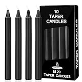 Bolosa 10 Stück Stabkerzen Schwarz, Spitzkerzen, Lange Kerzen, Stabkerze,...
