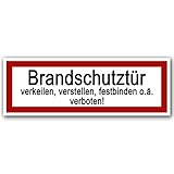 10 Stück Brandschutztür Aufkleber 21x7,2cm Sticker Brandschutztür...