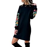 EMATOP Strickkleid Damen Pulloverkleid Lange Winterkleid Pullover Herbst...