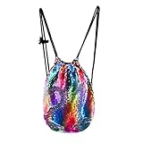 YoungRich Mermaid Pailletten Rucksack Tasche Mode Sporttasche Glitzer...