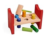 Eichhorn Klopfbank - Holzspielzeug zum Hämmern, mit 6 bunten Klopfstäben...