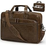 RAINSMORE Aktentasche Herren Vintage Arbeitstasche Laptoptasche 16 Zoll...